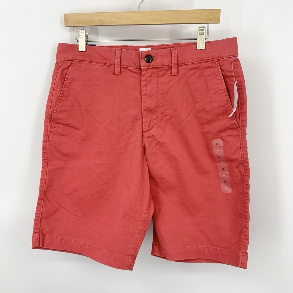 GAP Men Size 30 x 10 Shorts Red‎ Chinos Cotton Stretch Canvas Flex Slim Straight